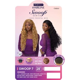 Outre Outre Lace Front Wig - Perfect Hair Line 13X4 - Swoop Series - Swoop 7 (OFF BLACK 1B)