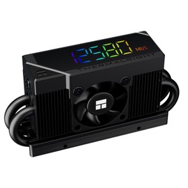 Thermalright HR10 2280 PRO Digital Black - Hard disk ad alte prestazioni con heat pipe AGHP da 4 x 5 mm, display digitale ARGB, raffreddamento di ventole piccole, dissipatori di calore SSD
