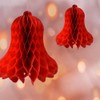 HUIANER Red Honeycomb Bells 7pcs Christmas Wedding Bells Hanging Red