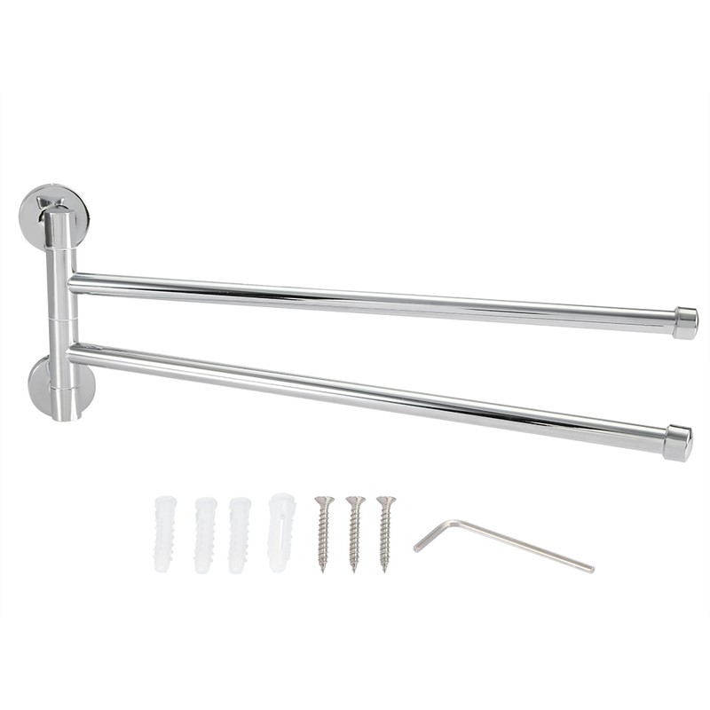 Bathroom Wall Mounted Towel Rack Swing Out Rotating Towel Hanger