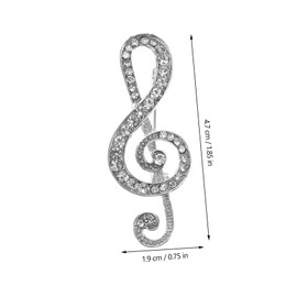 VALICLUD Musical Note Brooch Corsage Music Note Brooch Pin Board for Enamel Pins Music Brooches for Women Lapel Pin Jewelry Mens Brooches for Suits Pin Holder Display Rhinestones Silver