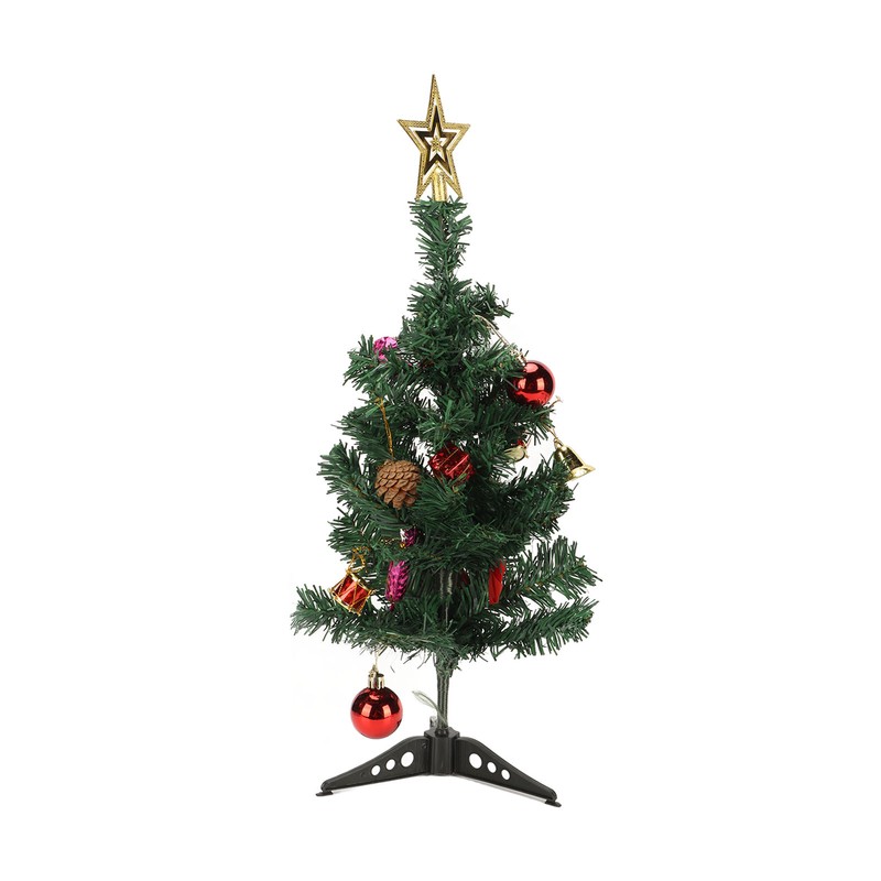 19.7inch Tabletop Christmas Tree Mini Artificial Decorated Christmas Tree Set