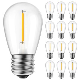 S14 Christmas Replacement Light Bulbs, 20 Pack Glass Edison Vintage Bulbs, 11 Watt, E26 Medium Base, Waterproof Commercial Christmas Bulbs for Indoor Outdoor Home Patio Garden Decoration, Multicolor