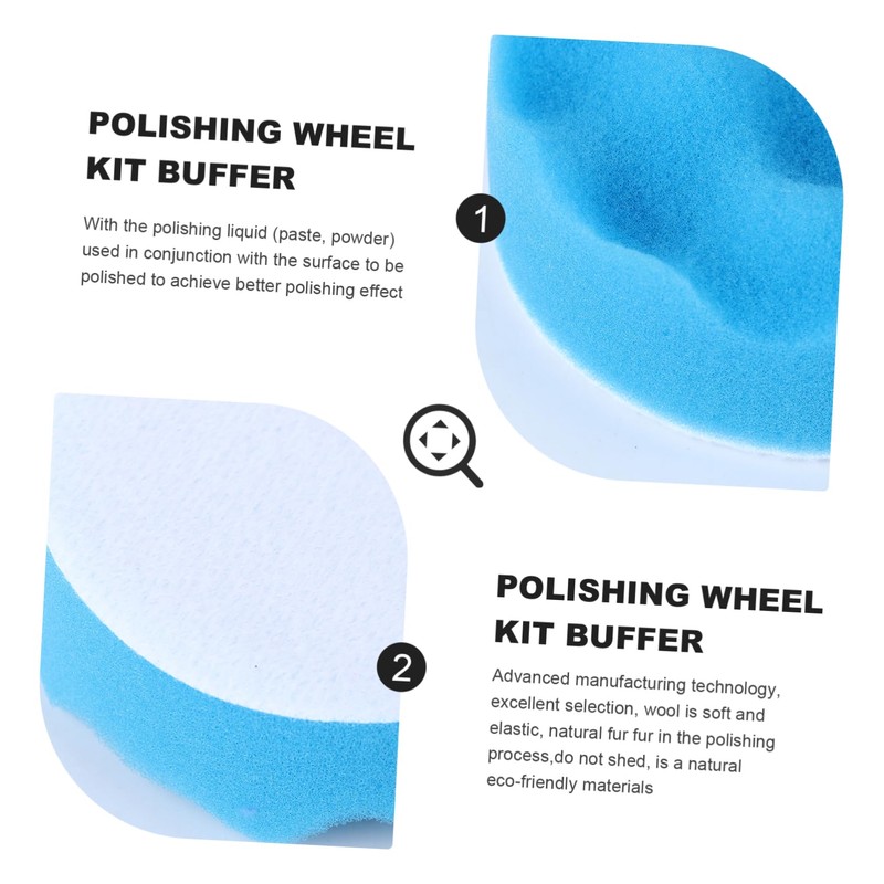BUGUUYO 12pcs Wave Polishing Pads Kit for Auto Car Detailing