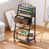 Housolution 3 Tier Rolling Cart with Drawer, Utility Cart with