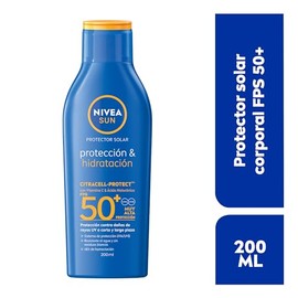 Protector Solar Corporal NIVEA SUN Protección E Hidratación Fps50+ 200Ml Con Vitamina C Y Ácido Hialurónico