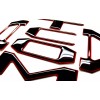 AFX-TRIMS 3D BLACK RED OUTLINE RAISED DOMED TAILGATE LETTERS FOR