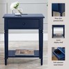 Leick Home 20022-NV Coastal Nightstand Side Table One Drawer Traditional