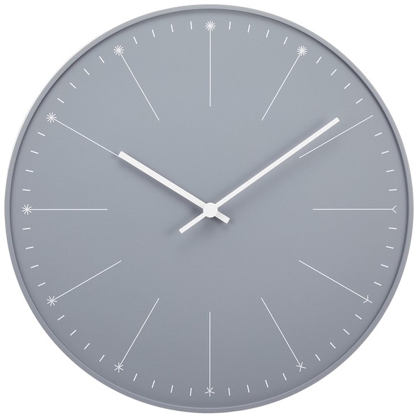Lemnos NL14-11 GY Lemnos Wall Clock, Analog, Dandelion, Gray, Diameter