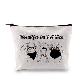 JXGZSO Motivational Quote Cosmetic Bag Beautiful Ins't A Size Love Your Body Self Love Gift For Women Positivity Vibes Gift, Beautiful Ins't A Size