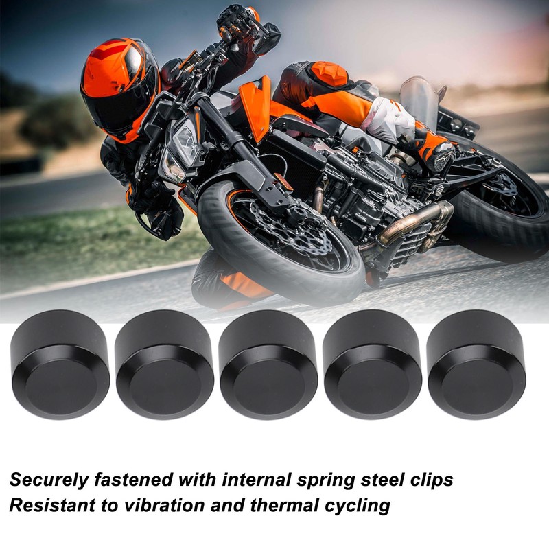 10PCS Motorcycle Head Bolt Cover Black Flat CNC Aluminum Engine