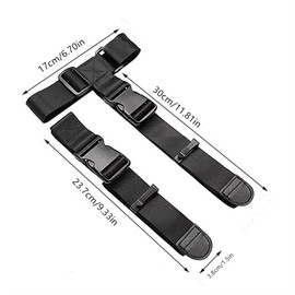 BJAINGEXK 2-Piece Luggage Connector for T-Shaped Shoulder Straps for suitcases, Adding an Adjustable Luggage Strap to Connect Your 3 suitcases Together (Black)