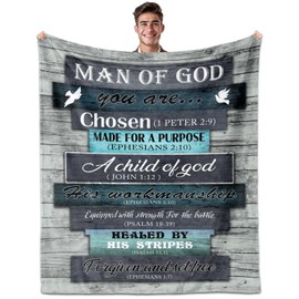 ACGMVCO Christian Gifts for Men Blanket 50"x60", Religious Gifts for Men, Catholic Gifts, Birthday Spiritual Gift for Christian Men, Inspirational Gifts for Men