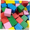 BESPORTBLE 100PCS Mini Wooden Craft Cube Blocks for Early Childhood