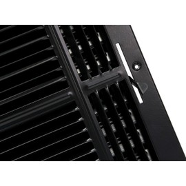 HVAC Premium 12"w X 12"h 4-Way AIR Supply Grille - Vent Cover & Diffuser - Flat Stamped Face - Black [Outer Dimensions: 13.75"w X 13.75"h]
