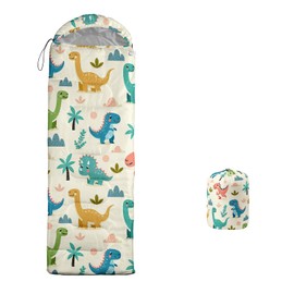 XYNHML Dinosaurs Printed Camping Sleeping Bag Warm & Cool Weather Waterproof Backpacking Trees Sleeping Bag All Seasons Camping, for Adult Kid Boy Girl Teen Camping Gear Equipment, Traveling Hiking