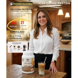 NSN | Proteína Sabor Caramel Macchiato | Polvo para Preparar Iced Coffee | 21g Proteína y 0% Azúcar | Suplemento para Dieta Balanceada | 24 Porciones