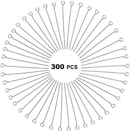 None Brand 300 Alfileres de Acero Inoxidable 304 de 1.6 Pulgadas para Collares de Joyería, Color Plateado