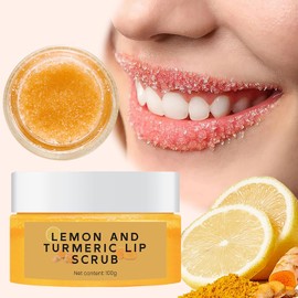 Exfoliante Labial Natural De Cúrcuma Y Limón Para Labios Oscuros. Exfoliante Labial Nutritivo De Cúrcuma Y Limón Con Aloe Vera. Suave Para Labios Secos Y Agrietados. Hidrata Y Difumina Las