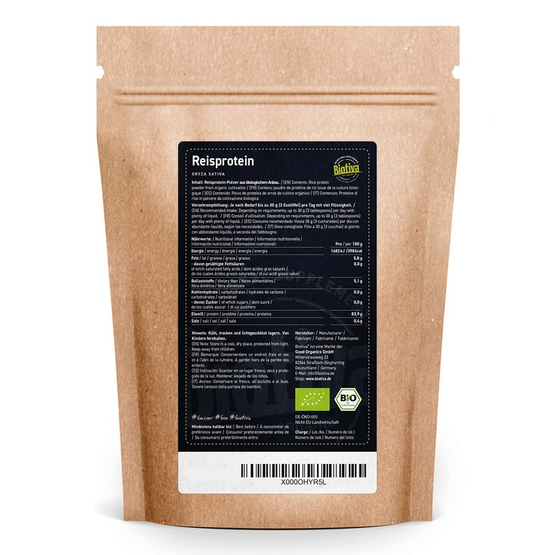 Rice Protein Organic 80% Protein 400 g - Vegan Protein