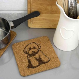 'Golden Doodle' Square Cork Trivet/Pot Stand (TR00027302)