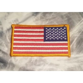 Unbranded Reverse American Flag Patch USA Military Embroidered Iron On " In to Battle "