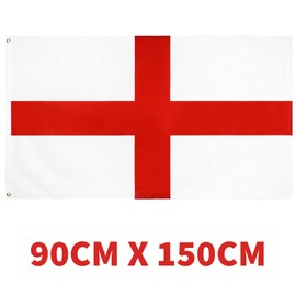 eBoutik - Large England St Georges Flag - Great Britain English Patriotic Flag - Party Supplies For Football & Sports Events (90cm x 150cm Flag)