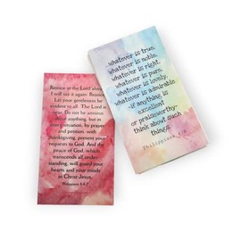 FORGIVEN JEWELRY Philippians 4:4-8 Rejoice in the Lord always. I will say it again: Rejoice Inspirational Pocket Card 100 Pack