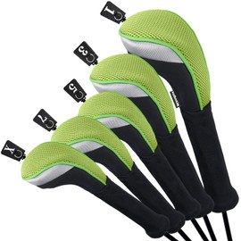 Andux Golf Fairway Green Wooden Headcover 460cc Extra Long Neck Pack of 5
