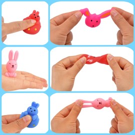 Cenmeytoy 24pcs Easter Mochi Squishy Toys Easter Basket Stuffers, Easter Squishies Stress Relief Toys Pack for Kids Boys Girls Toddlers Egg Fillers Gifts Party Favors