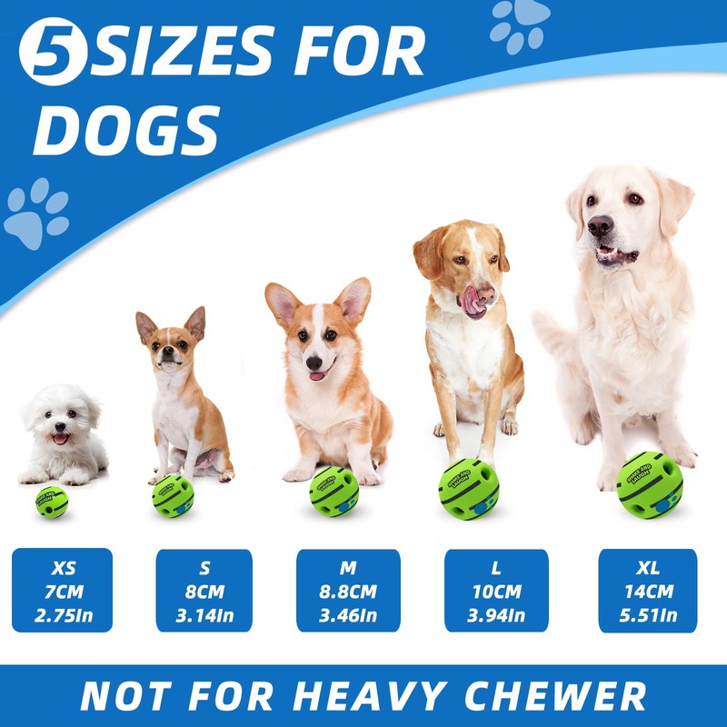 SHAKE AND LAUGH Dog Toys Ball, Interactive Dog Ball, Shaking