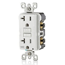 Leviton GFWT2-W Self-test SmartlockPro Slim GFCI Weather-Resistant and Tamper-Resistant Receptacle with LED Indicator, 20-Amp, White