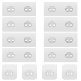 Lsnisni 12 Pack Shower Caddy Adhesive Replacement, Strong Adhesive Hooks for Shower Caddy, Waterproof Shower Adhesive Strips, No Drilling, for Bathroom Storage Shelves and Kitchen Racks