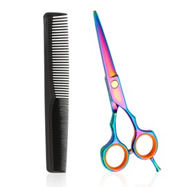 1 Piece Hairdressing Scissors with Comb, Hairdressing Scissors, Stainless Steel Scissors, Professional Hairdressing Scissors, Suitable for Salon, Hairdresser, Men, Women