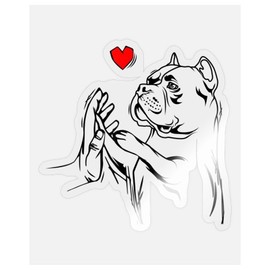 CLA BA GRAPHICS Set of 3 - American Bully Love Cute Pitbull Dog Mom Funny Gir on Sticker - Car Window Bumper Laptop Bumper Sticker Decal