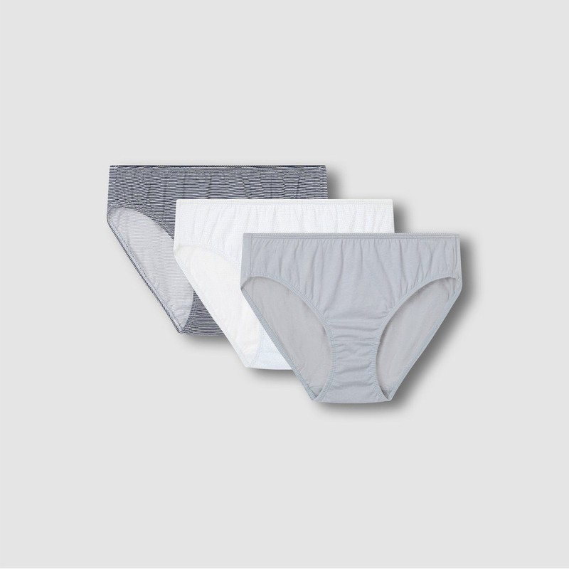 JAJU [JAJU] Women's Cotton Rice Grain Hip Hugger Panties 3-Pack