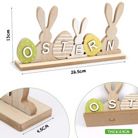 Meleager Easter Letters Display, Wooden Easter Letters, Easter Decoration, Letters for Arrangements with Easter Bunny, Easter Egg, 1 Piece, Wooden Easter Decoration Display