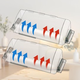 Paquete de 2 deflectores de aire ajustables transparentes para rejillas de ventilación, paredes laterales y rejillas de techo, de 9 a 15 pulgadas (Paquete De 2)