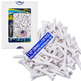 1 1/2 Inch Plastic Golf Tees,Short Golf Tees Plastic 120 Pack-4 Prongs with High Stability and Low-Friction Performance,White Golf Tees–Short Tees for Irons,Par Threes,Hybrids and Driving Range.
