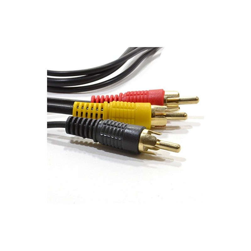 kenable TRIPLE RCA Phono Plugs to Plugs COMPOSITE & Audio