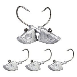 Swimbait Fishing Jig Head Hooks Minnow Fishing Head Jigs Bait Lead Weighted Hook for Bass Texas Rig Jigs Saltwater Freshwater (1.94oz(55g) - 5pcs)