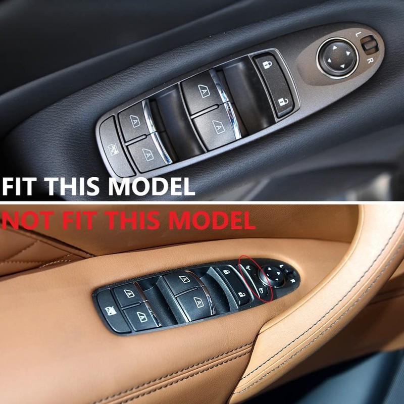 Carbon Fiber Door Window Lift Switch Panel Cover Trim Accessories