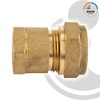 Tecuro Brass Compression Connector Female Screw with Brass Thread 22