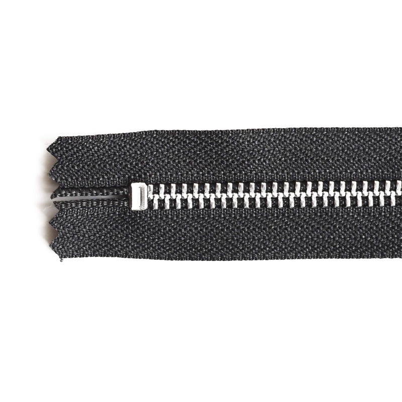 YKK Closed End Metal Silver Zip. 4, 5, 6, 7,