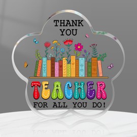 PETCEE Teacher Appreciation Gifts for Women - Thank You for All You Do Teacher Paperweight Gift Presents for Teachers End of Year Gifts for Graduation Retirement Teachers Christmas Decorations
