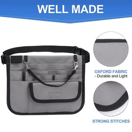 Wessleco Nursing Fanny Pack for Nurses, Nurse Tool Belt with Stethoscope Holder, Large-Grey, Large-Grey