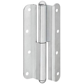 Gedotec Screw-On Tape Metal Heavy Duty Hinge QF 1 for Rebated Room Doors | Stop: DIN Left | Door Hinge with Load Capacity up to 60 kg | Made in Germany | 1 Piece - Door Hinge for Wooden Interior Doors