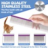 8.5 Inch Dual Tooth Pet Comb for Mats and Tangles，Poratable