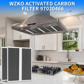 WZKO 2024 Upgrade S97020466 HPF30 Replacement Charcoal Filter Compatible with Broan-NuTone Non-Ducted Range Hood Grease Filters Type XC 12.9" x 14.8" x 0.1" (Pack 2 with Clips)