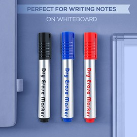 maxtek maxtek Whiteboard Marker 12 Whiteboard Stifte Rundspitze ca.2-3mm Linienbreite, Set mit 3 Farben hohe Qualität Geruchsarme Tinte, Zubehör für Schule, Büro, Zuhause